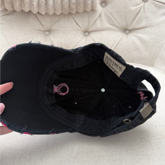 Woman’s black baseball cap- breast cancer - Picture 3 of 3